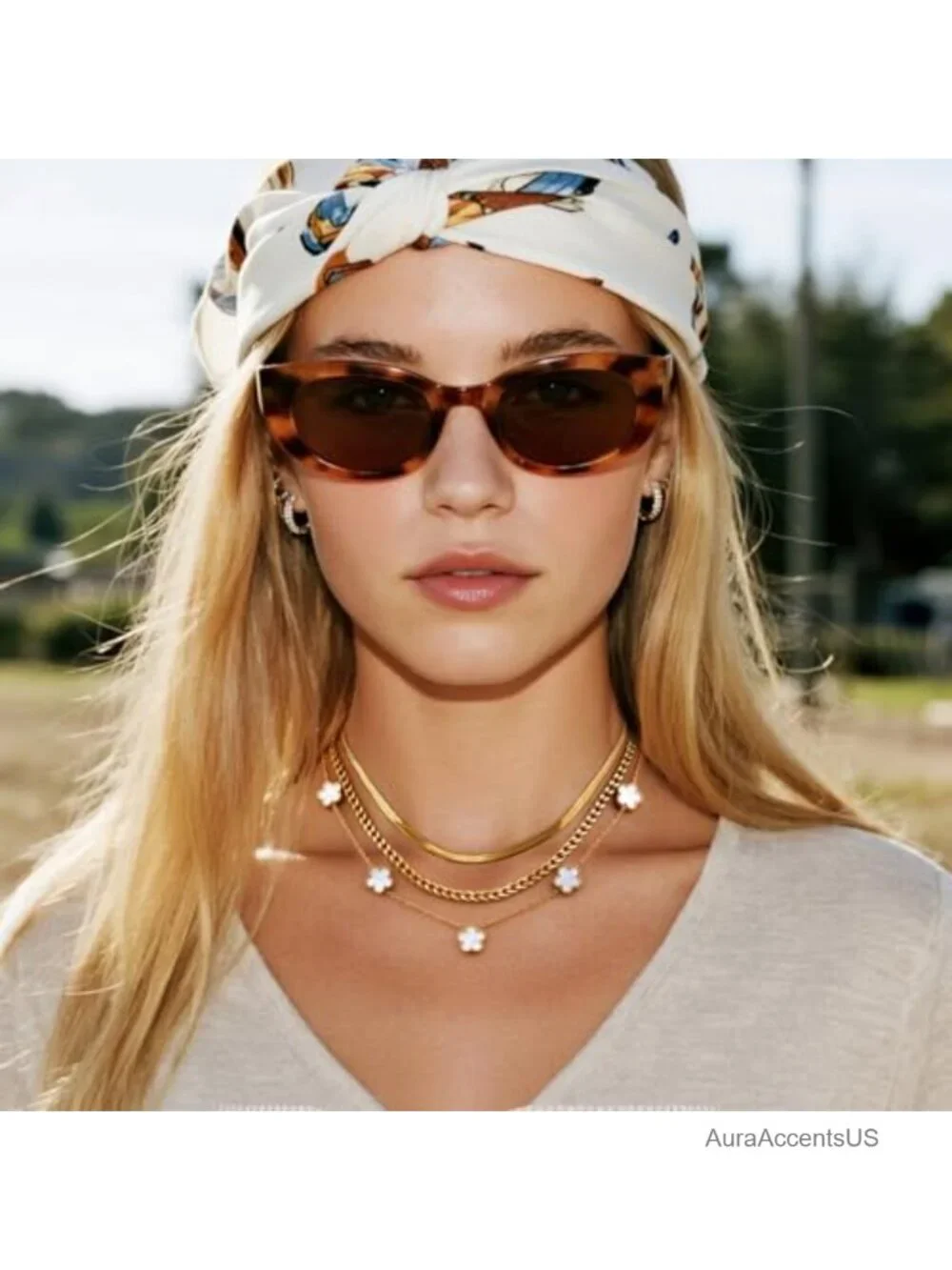 3Pcs 18K Gold Plated Layered Necklace Set, Stainless Steel Cuban Link